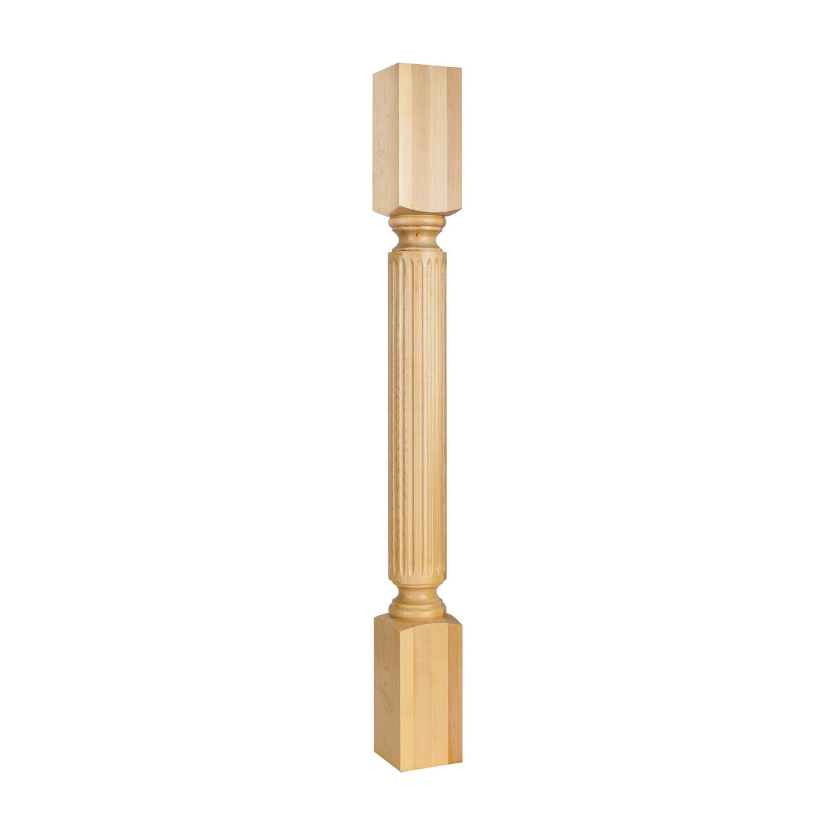 Wood Post with Fluted Pattern, 3-1/2" x 3-1/2" x 35-1/2"