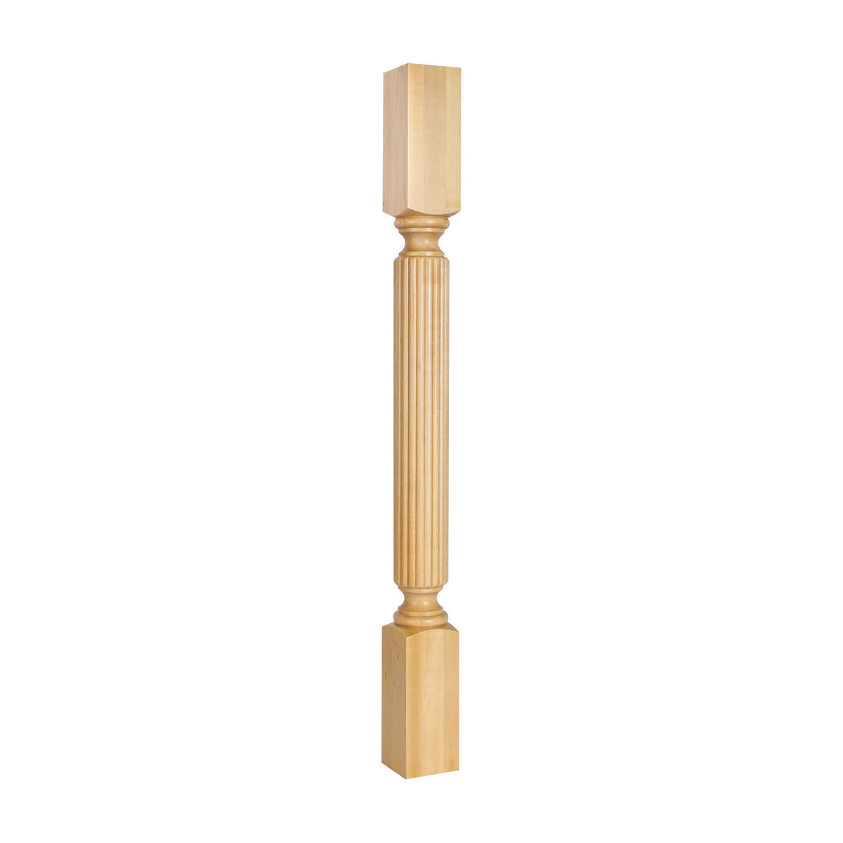 Wood Post with Reed Pattern, 3" x 3" x 35-1/2"