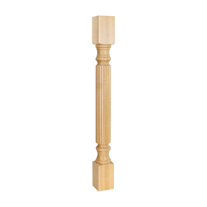 Wood Post with Reed Pattern, 3-1/2" x 3-1/2" x 35-1/2"