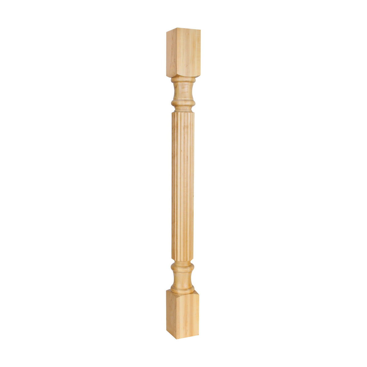 Wood Post with Reed Pattern, 3-1/2" x 3-1/2" x 42"
