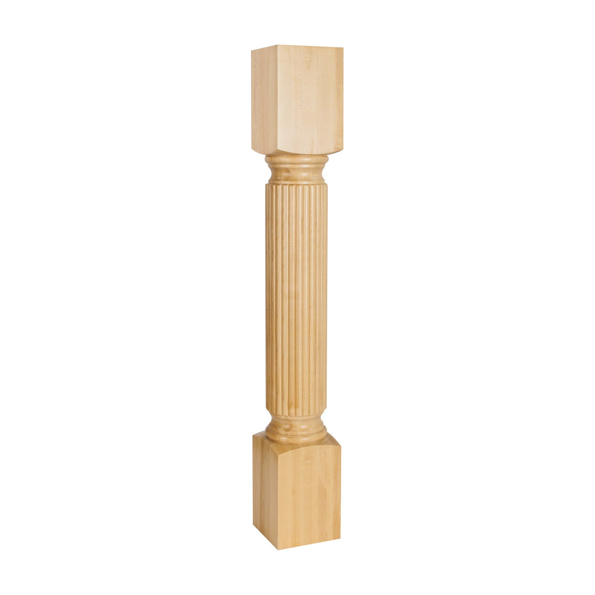 Wood Post with Reed Pattern, 5" x 5" x 35-1/2"