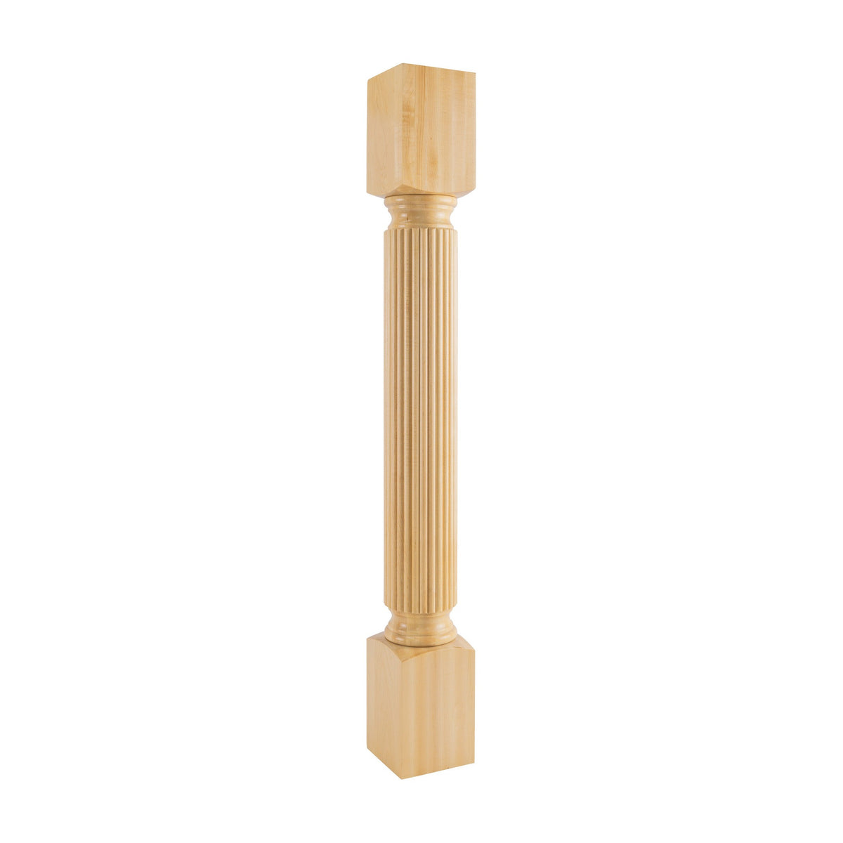 Wood Post with Reed Pattern, 5" x 5" x 42"