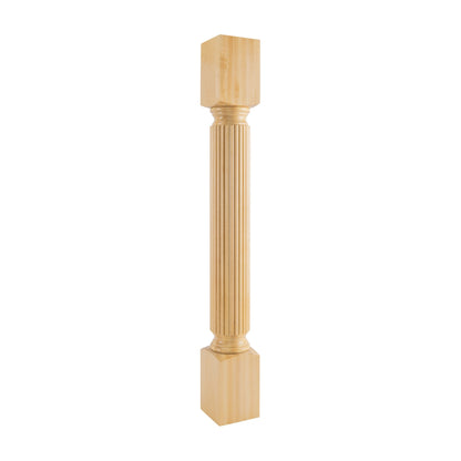 Wood Post with Reed Pattern, 5" x 5" x 42"