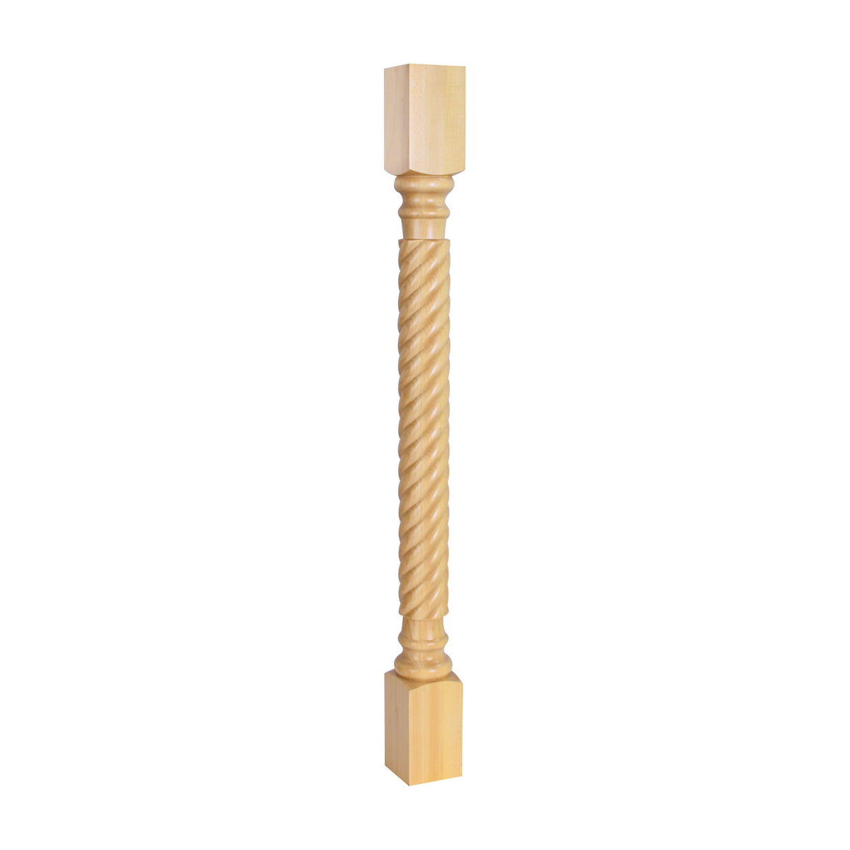 Wood Post with Rope Pattern, 3" x 3" x 35-1/2"