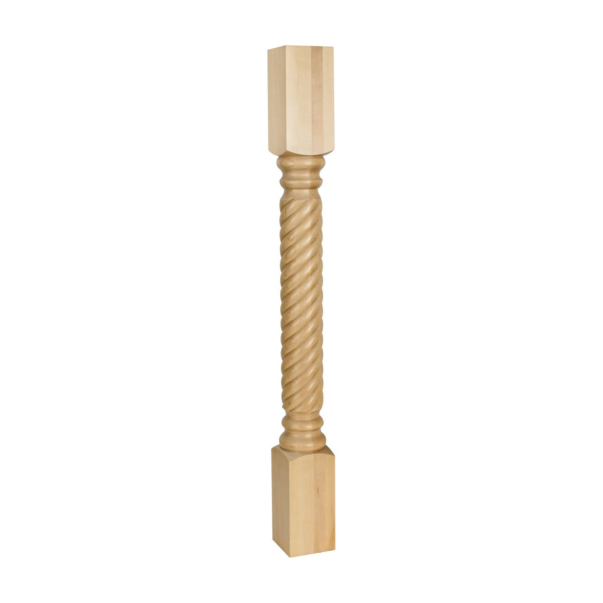 Wood Post with Rope Pattern, 3-1/2" x 3-1/2" x 35-1/2"