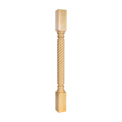 Wood Post with Rope Pattern, 3-1/2" x 3-1/2" x 42"