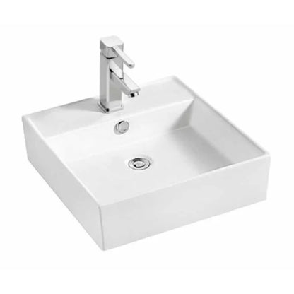 Henrietta vessel bathroom sink in ceramic, rectangular