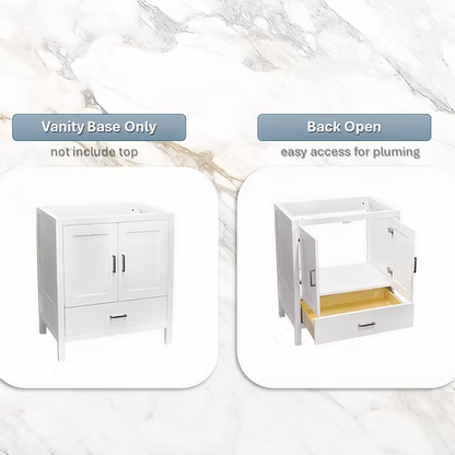 Catalina 30" Freestanding Bathroom Vanity with Solid Surface Integrated Sink Top