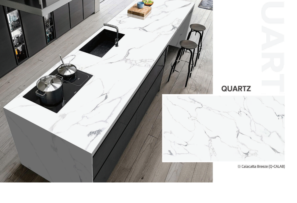 HC-Calacatta Breeze Quartz Slab