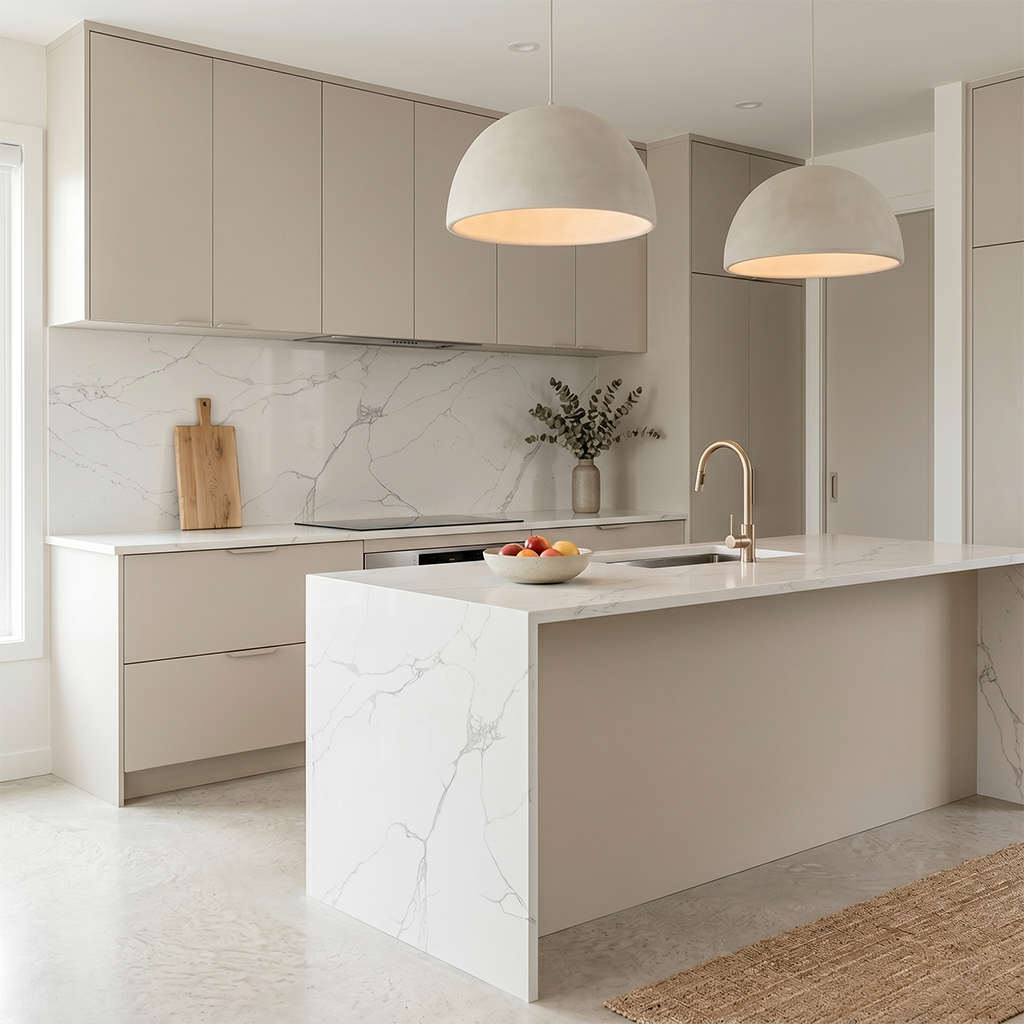 HC-Calacatta Breeze Quartz Slab