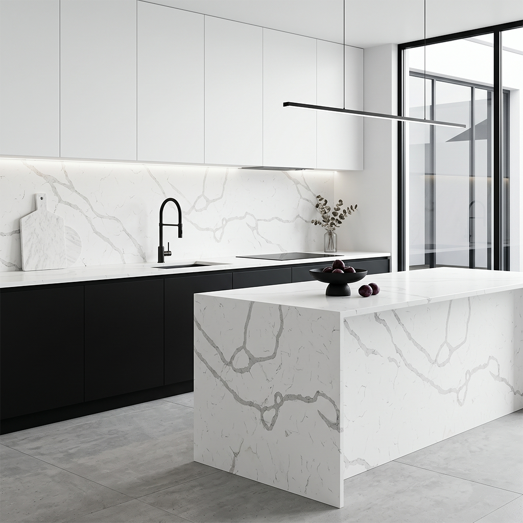 HC-Calacatta Quartz Slab