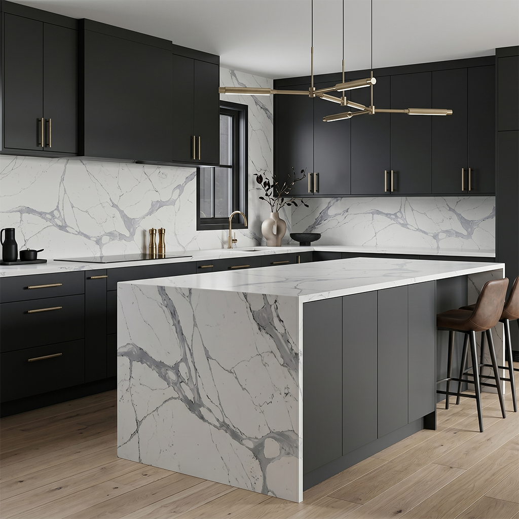 HC-Calacatta Storm Quartz Slab