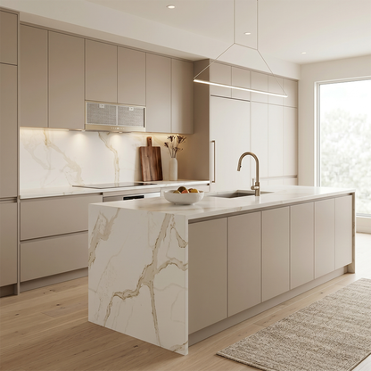HC-Calacatta Toffee Quartz Slab