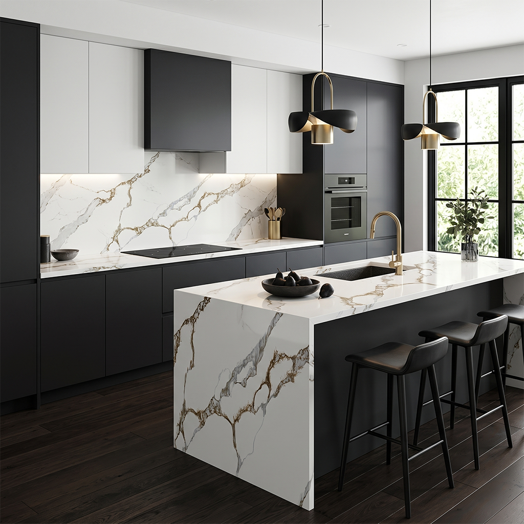 HC-Calacatta Venice Quartz Slab