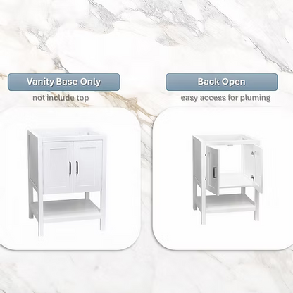 Monterey 24" Freestanding Bathroom Vanity with Solid Surface Integrated Sink Top