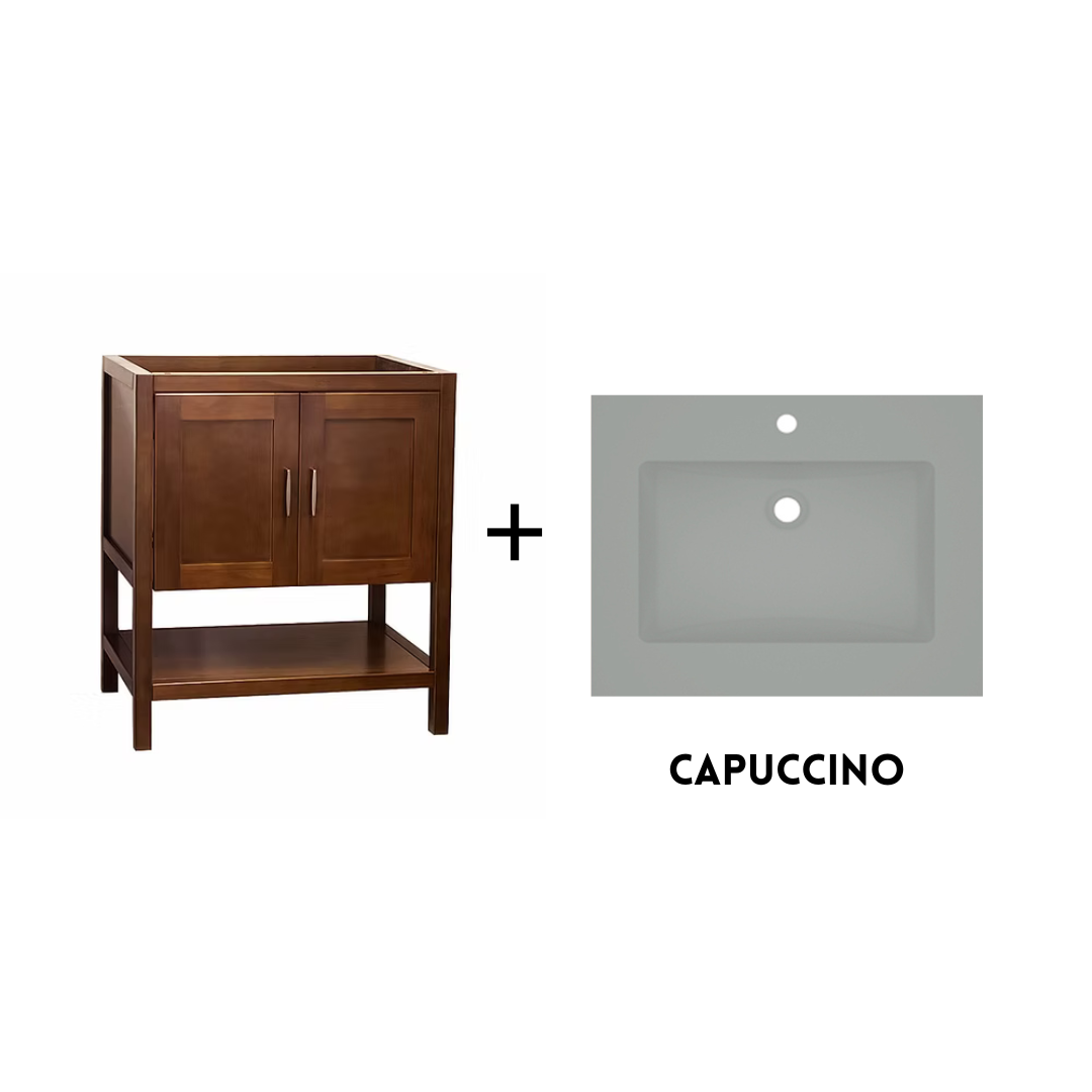 Monterey 24" Freestanding Bathroom Vanity with Solid Surface Integrated Sink Top