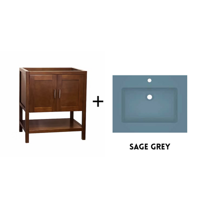 Monterey 24" Freestanding Bathroom Vanity with Solid Surface Integrated Sink Top