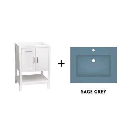 Monterey 24" Freestanding Bathroom Vanity with Solid Surface Integrated Sink Top