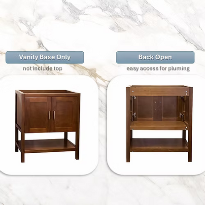 Monterey 30" Freestanding Bathroom Vanity with Solid Surface Integrated Sink Top