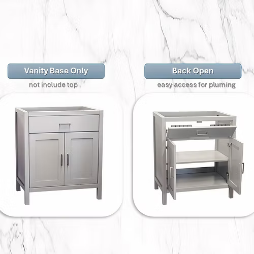 Newport 24" Freestanding Bathroom Vanity with Solid Surface Integrated Sink Top
