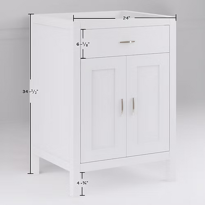 Newport 24" Freestanding Bathroom Vanity with Solid Surface Integrated Sink Top