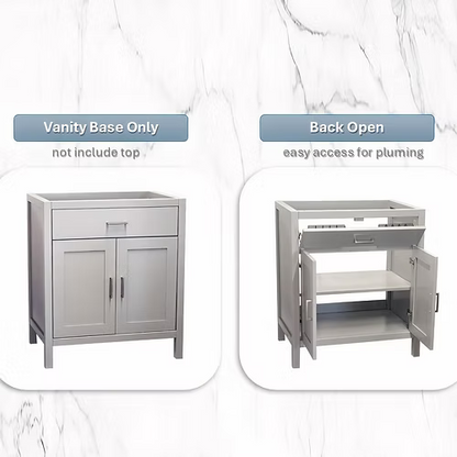 Newport 30" Freestanding Bathroom Vanity with Solid Surface Integrated Sink Top