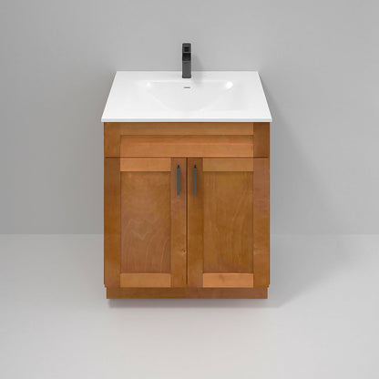 RTA Maple Shaker 30" Freestanding Bathroom Vanity Sink Base with Optional Quartz or Ceramic Countertop