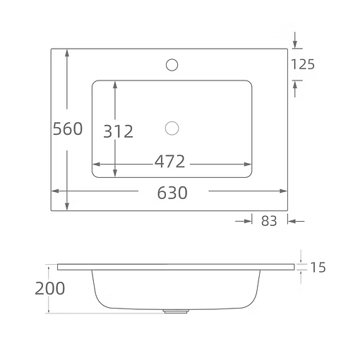 Solid Surface Polyurethane Resin Integrated Vanity Top