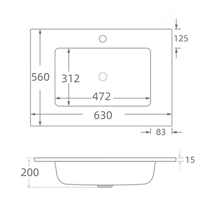 Solid Surface Polyurethane Resin Integrated Vanity Top