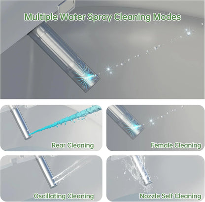 Sea Mist Elongated Bidet Toilet Seat