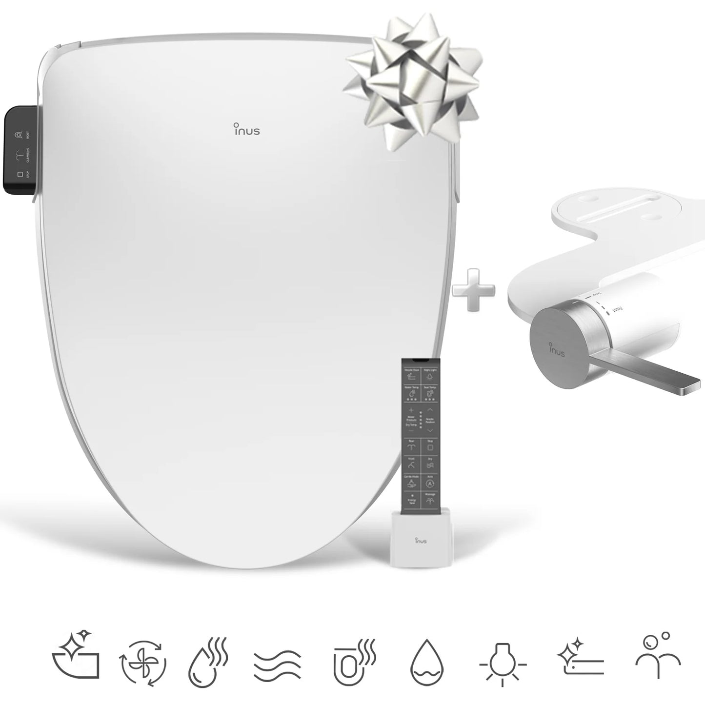 Sea Mist Elongated Bidet Toilet Seat