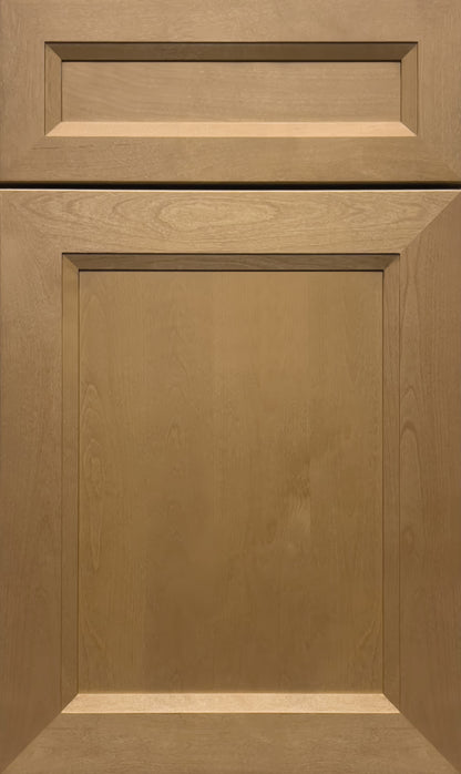 Butterscotch Double Shaker kitchen cabinet door sample in solid birch, American framed full overlay, JK Collection
