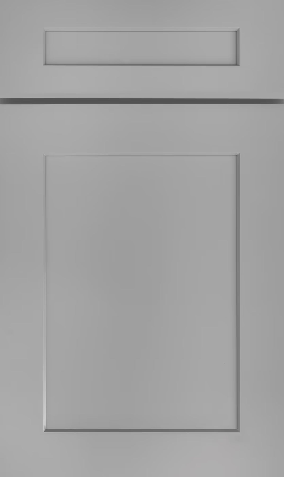 Castle Grey Shaker kitchen cabinet door sample in solid birch, American framed full overlay, JK Collection