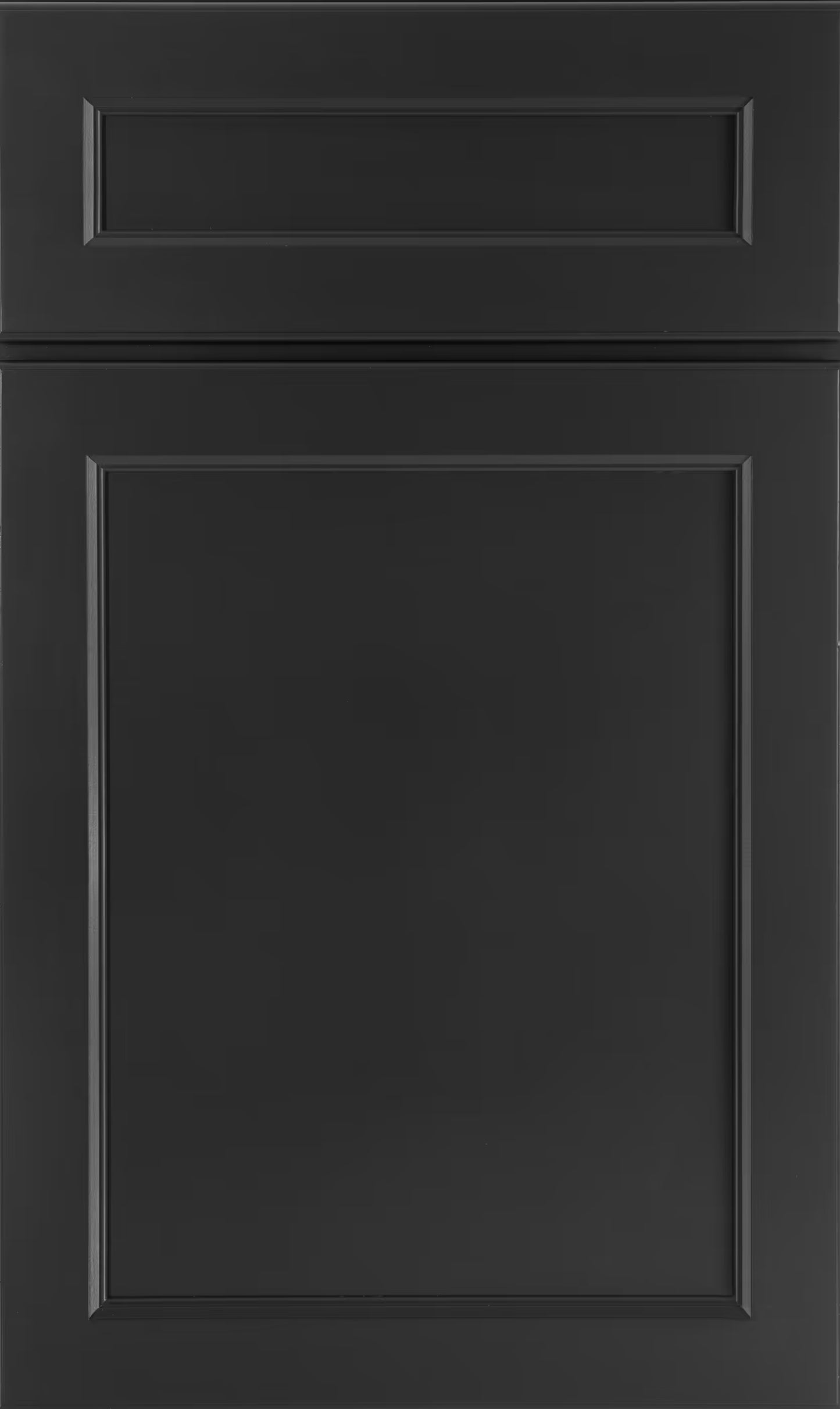 E-Series Charcoal kitchen cabinet door sample in solid birch, American framed full overlay, JK Collection