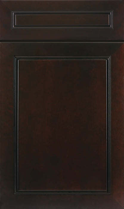 K-Series Espresso kitchen cabinet door sample in solid birch, American framed full overlay, JK Collection