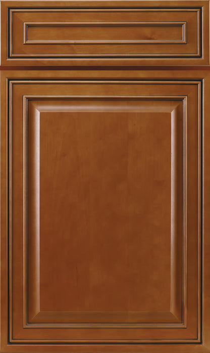 K-Series Mocha Glazed kitchen cabinet door sample in solid birch, American framed full overlay, JK Collection