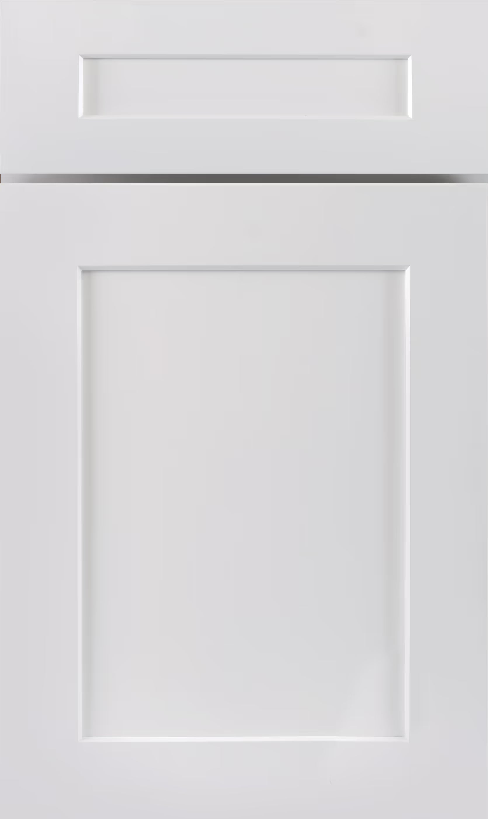 White Shaker kitchen cabinet door sample in solid birch, American framed full overlay, JK Collection
