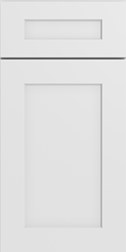 Dove White Shaker kitchen cabinet door sample in solid birch, American framed full overlay, JRL Collection