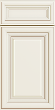 Perla Raised Panel kitchen cabinet door sample in solid birch, American framed full overlay, JRL Collection