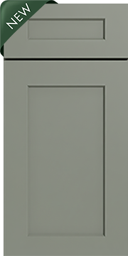 Sage Green Shaker kitchen cabinet door sample in solid birch, American framed full overlay, JRL Collection