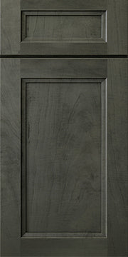 Smoky Grey Double Edge Shaker kitchen cabinet door sample in solid birch, American framed full overlay, JRL Collection