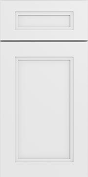 Soda Double Edge Shaker kitchen cabinet door sample in solid birch, American framed full overlay, JRL Collection