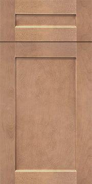 Toffee Shaker kitchen cabinet door sample in solid birch, American framed full overlay, JRL Collection