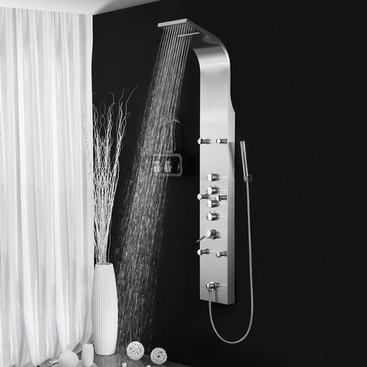 Alva shower panel system with side wand, squared