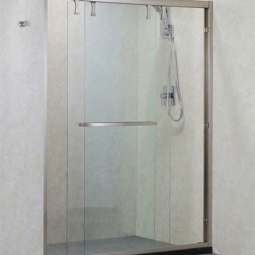 Astrid Semi-Frameless Double Sliding Shower Door in Brushed Nickel