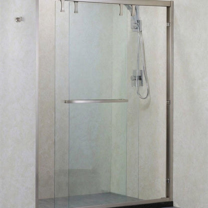 Astrid Semi-Frameless Double Sliding Shower Door in Brushed Nickel