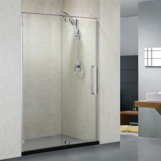 Castor frameless pivot shower door in 5/16 inch clear tempered glass
