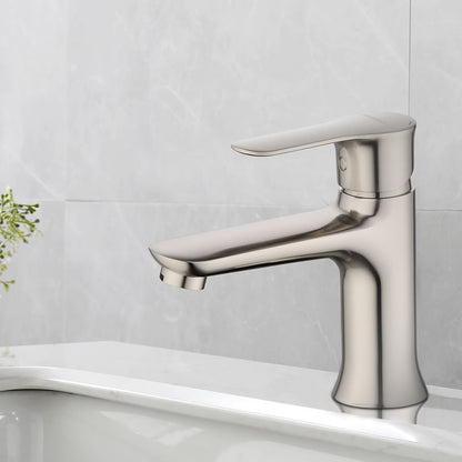Edith Bathroom Lavatory Faucet, Solid Brass, single hole installation