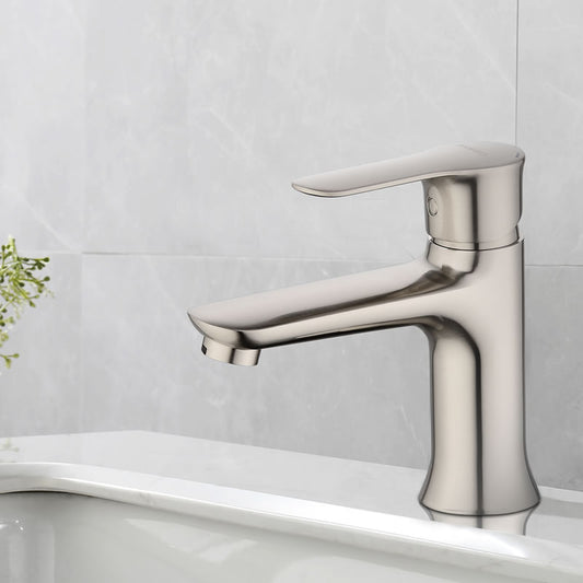 Edith Bathroom Lavatory Faucet, Solid Brass, single hole installation