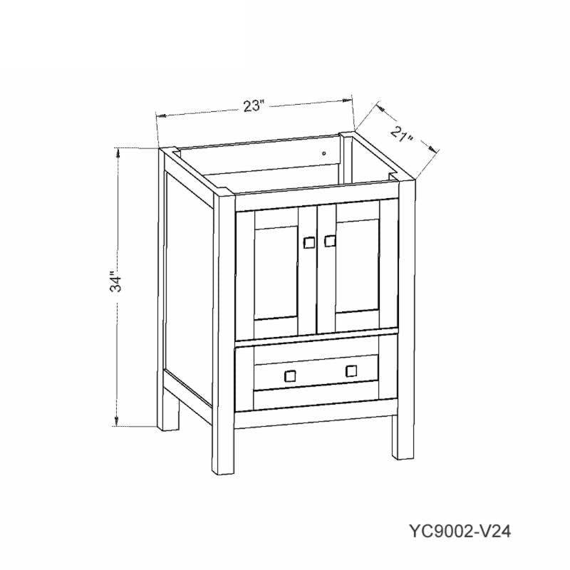 Elvin 24" Freestanding Bathroom Vanity with Carrara Quartz Top and Porcelain Undermount Sink